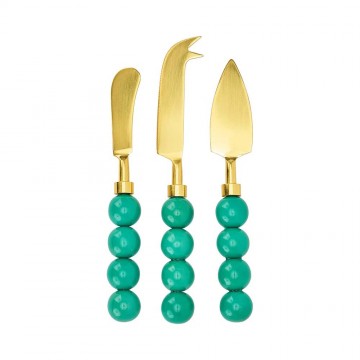 Orb Cheese Knife Set | Emerald